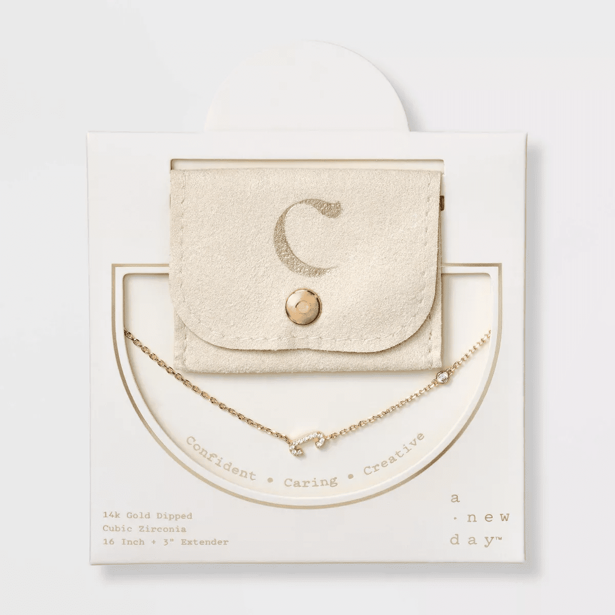 14K Gold Dipped Cubic Zirconia Initial Necklace - a New Day - Image 5