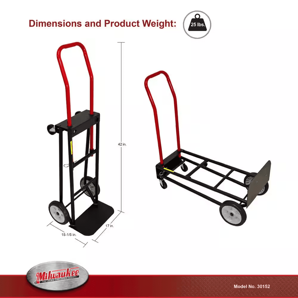 300/500 Lb. Capacity Convertible Hand Truck - Image 4
