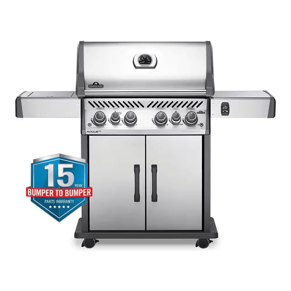 Rogue 4-Burner Propane Gas Grill in Stainless Steel with Infrared Rear and Side Burners - Image 13
