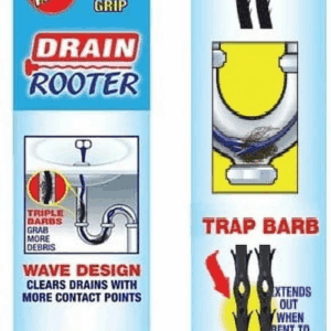 20" Drain Snake with 46 Trap Spikes, Non-Toxic & Reusable, 2 Pack