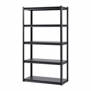 Steel Storage Shelves, 2000 Lbs., 5 Tier Garage Storage Shelving, 18In. D X 40In. W X 72In. H Adjustable Shelves，Black