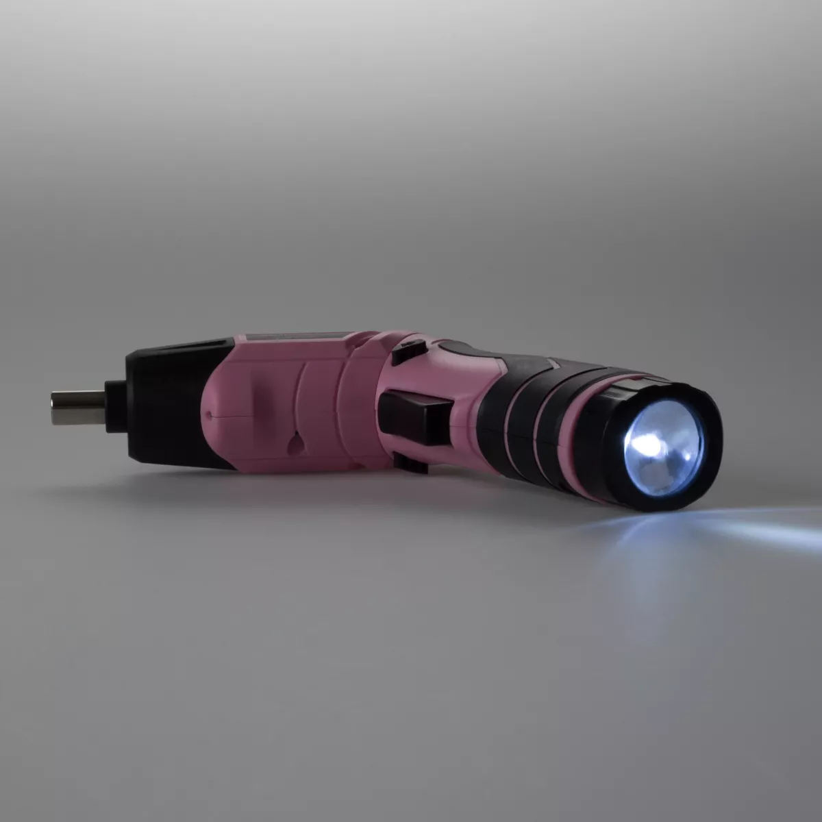 Fleming Supply Pivoting Cordless Power Tool Set - 45 Pieces, Including Screwdrivers, Bits, Sockets, and Case - Pink and Black - Image 2