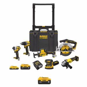 20V Lithium-Ion Cordless 6-Tool Combo Kit with (2) 5 Ah and 2 Ah Batteries Charger and TOUGH SYSTEM 2.0 Rolling Toolbox