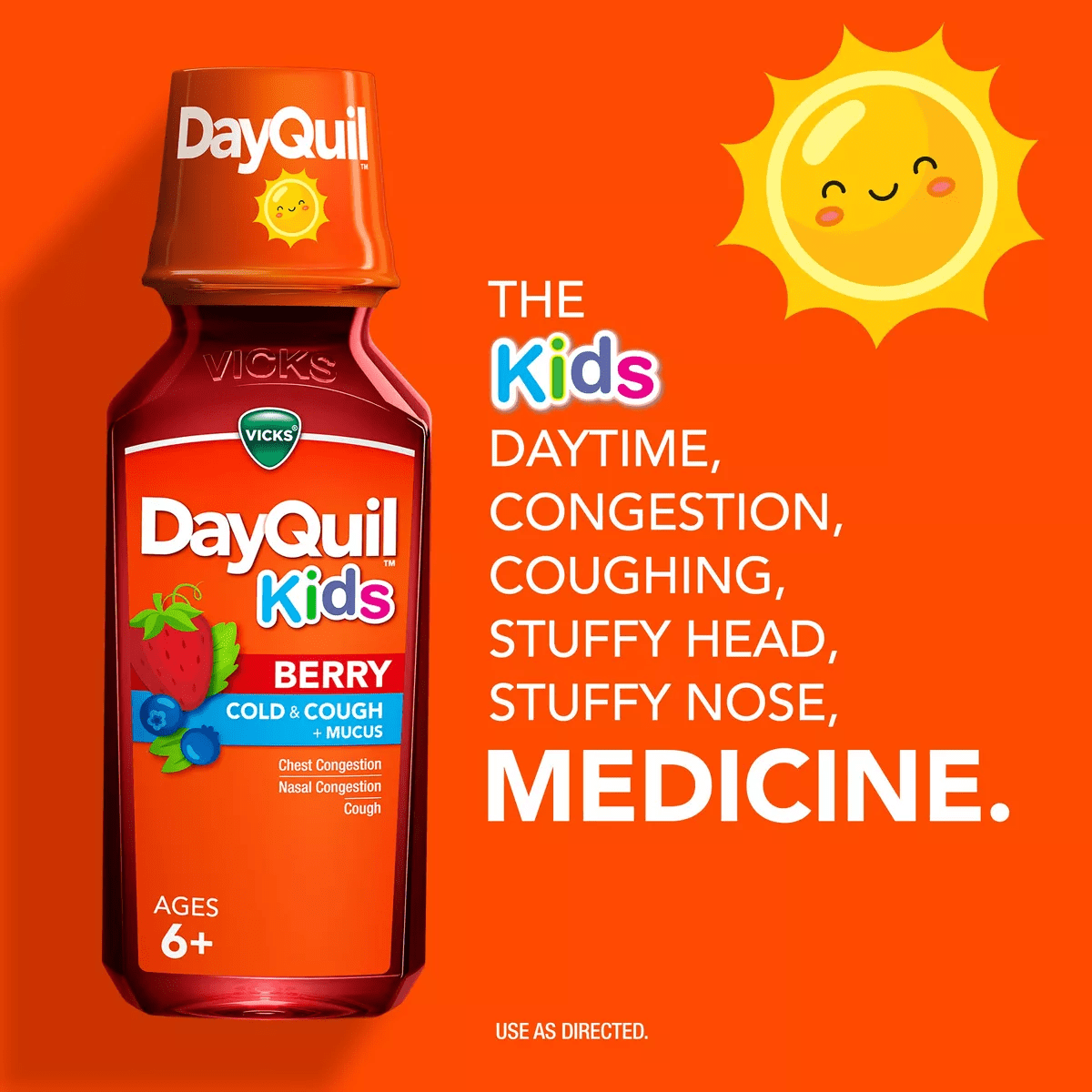 Vicks Kids Dayquil & Nyquil Berry Cold & Cough Medicine Liquid - 16 Fl Oz - Image 8