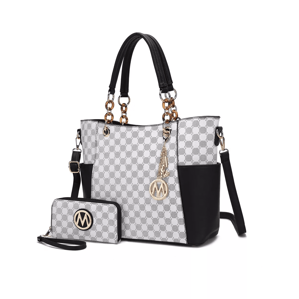 MKF Collection Merlina Circular Print Women’S Tote Bag with Matching Wallet by Mia K