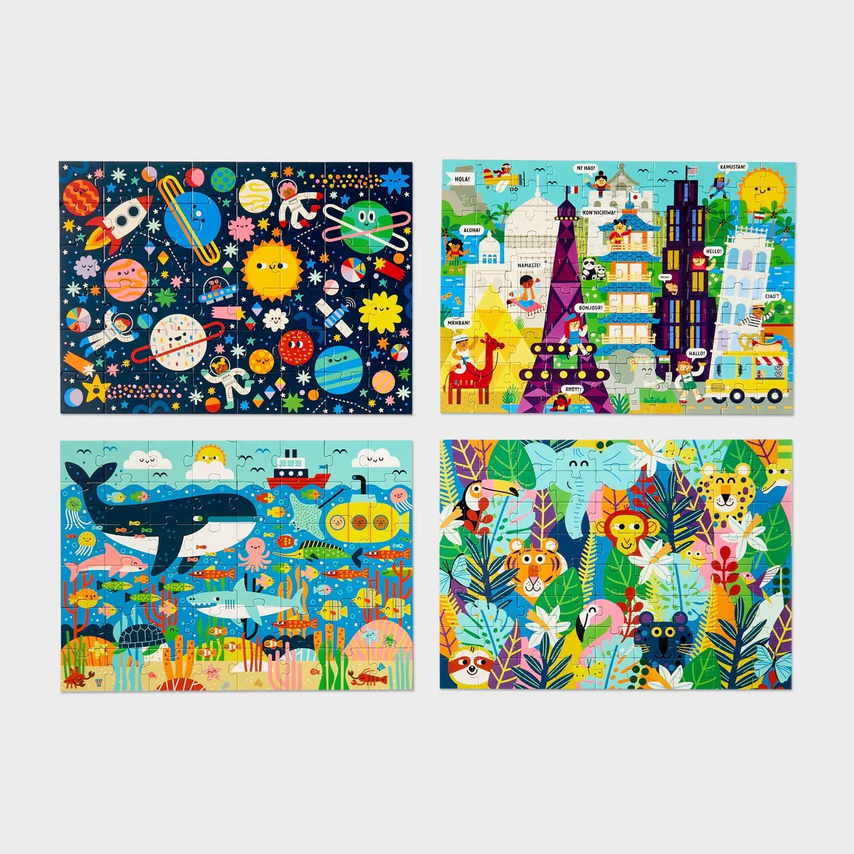 4Pk Jigsaw Puzzles 48-100Pcs - Gigglescape™: Kids, Ages 3+, Fantasy Theme, Problem Solving, Paperboard Material - Image 3