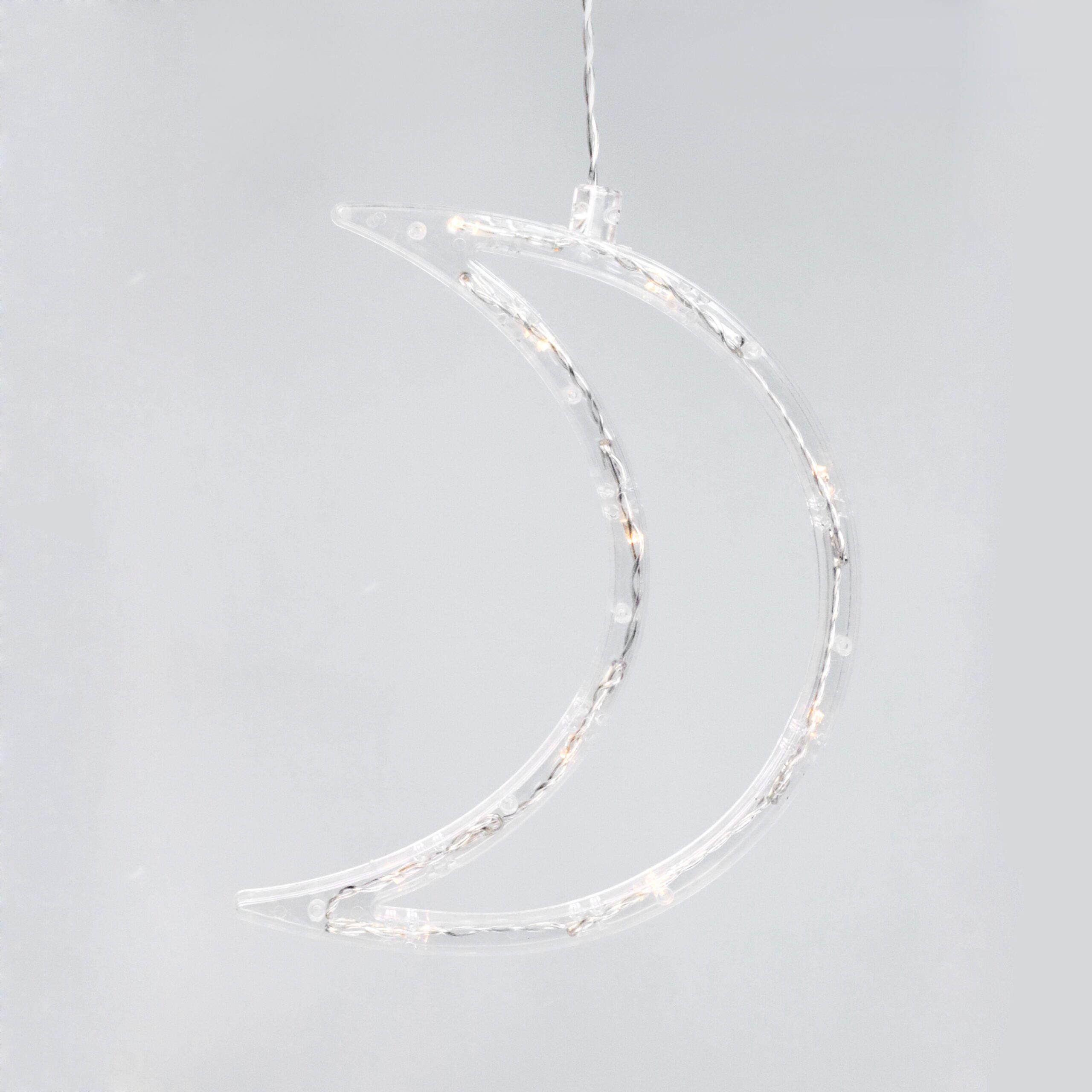 144-Count Indoor Battery Operated Warm White LED Curtain Lights with Stars and Moons - Image 4