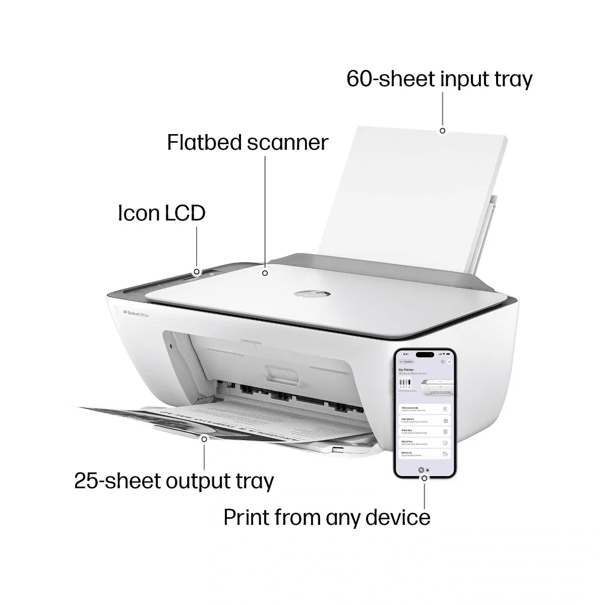 HP Deskjet 2855E Wireless All-In-One Color Printer Scanner Copier with 3 Months Free Instant Ink (588S5A) - Image 4