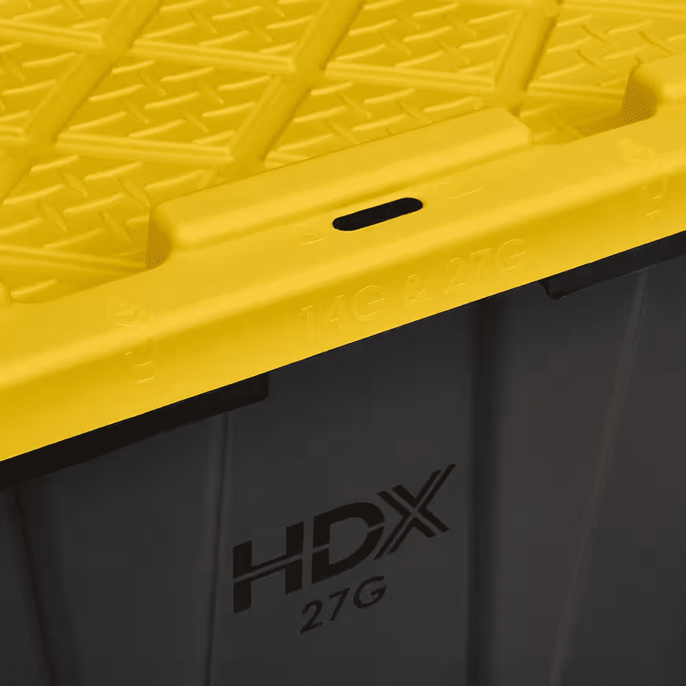 27 Gal. Tough Storage Tote in Black and Yellow - Image 8