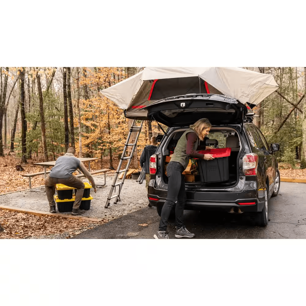 27 Gal. Tough Storage Tote in Black and Red - Image 13