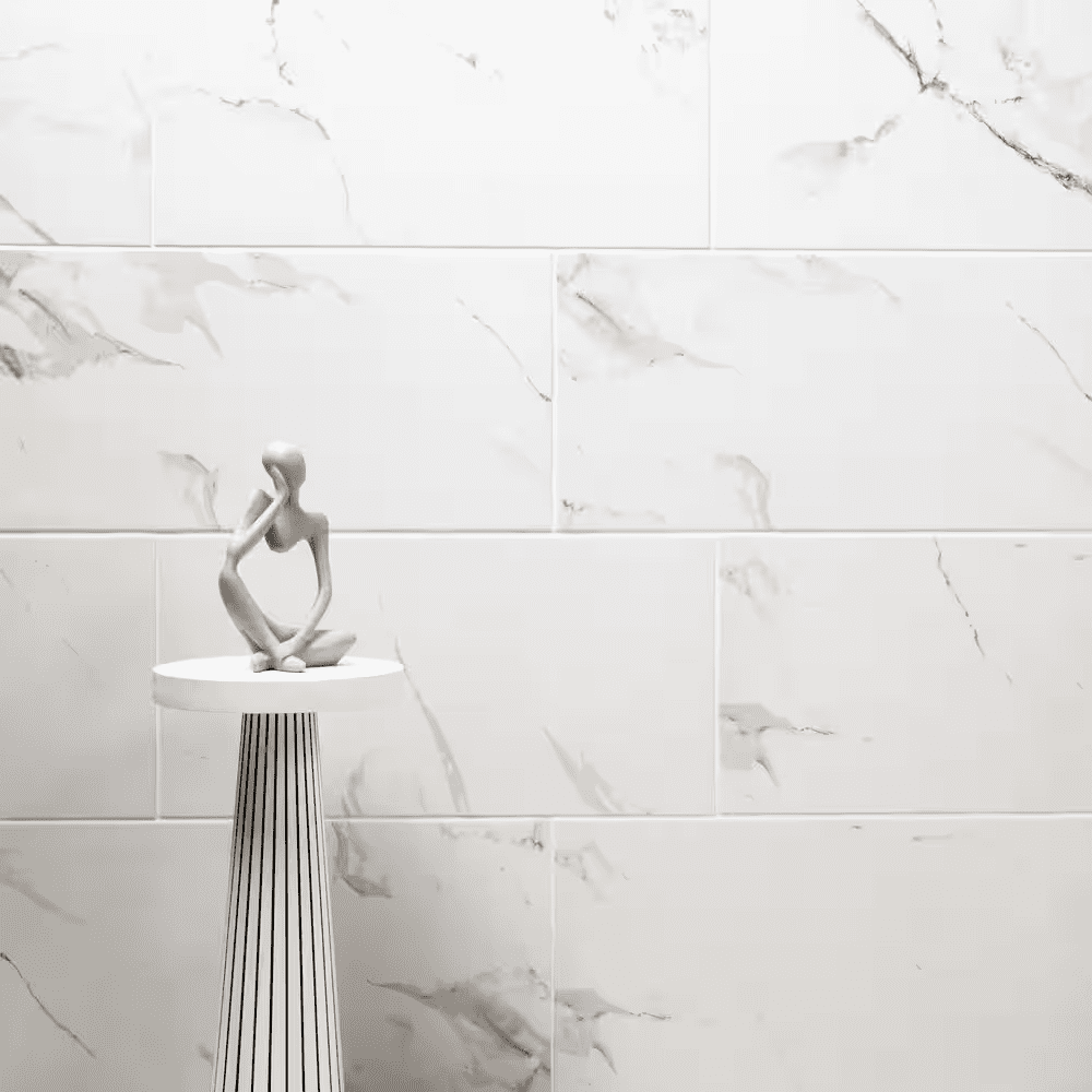 Carrara White Marble Look Polished Porcelain Tile, 12 In. X 24 In. Floor and Wall (16 Sq. Ft. /Case) - Image 5