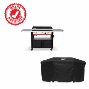 Slate Griddle 3-Burner Propane Gas 30 In. Flat Top Grill in Black with Thermometer and Grill Cover