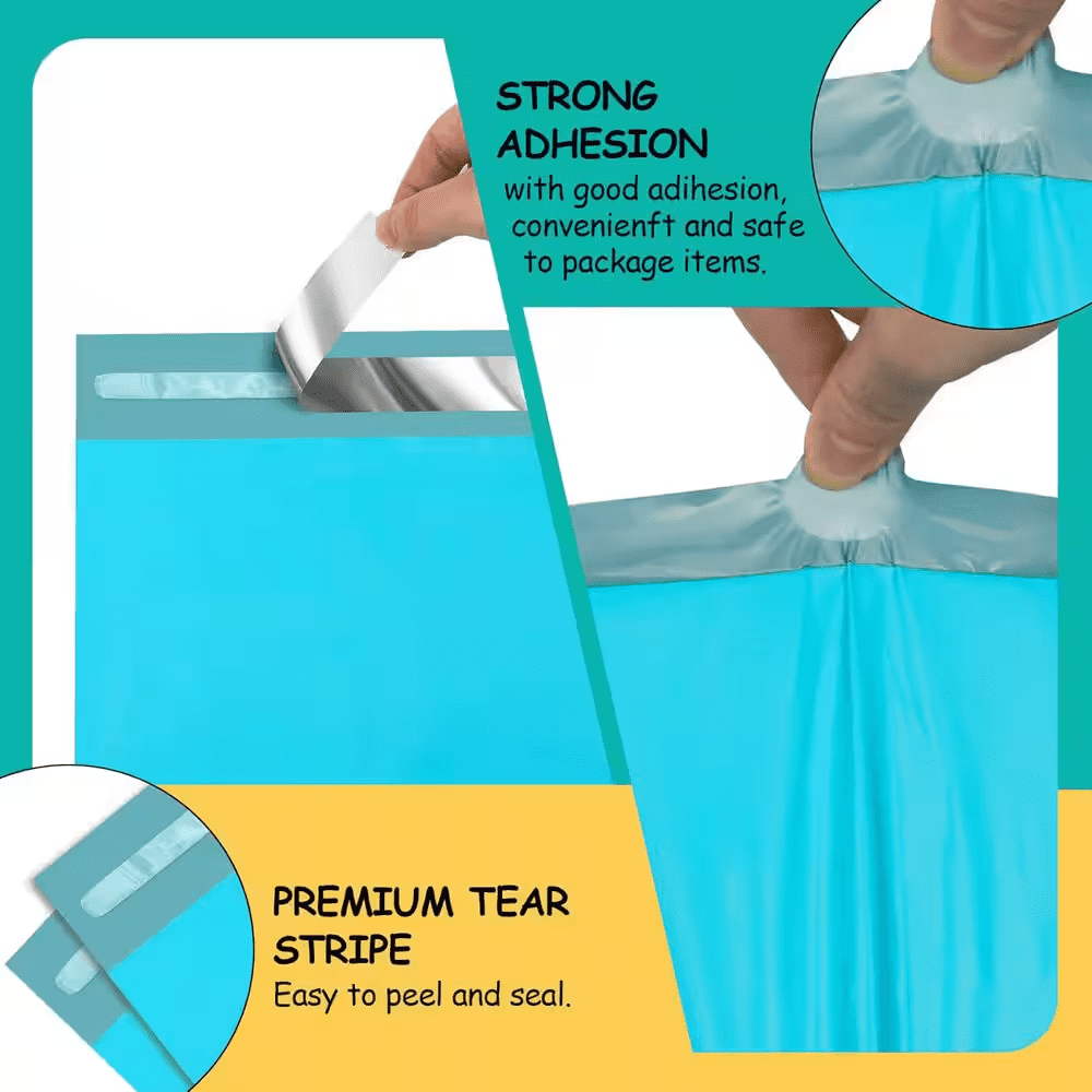 19 X 24 In. Teal Poly Mailers Extra Large Shipping Bags Self Seal Adhesive Waterproof Tear Proof Envelopes 50 Pack - Image 3