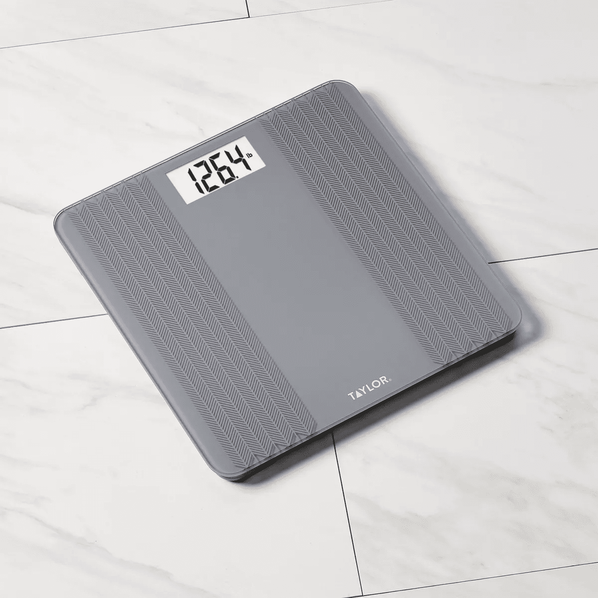 Taylor® Precision Products Digital Glass Scale with Textured Herringbone Design, 500-Lb. Capacity in Gray - Image 4