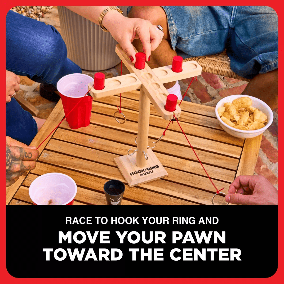 Buzzed 4 Way Hook & Ring by What Do You Meme?: Creative Thinking Party Game with Tokens and Wooden Pieces - Image 5