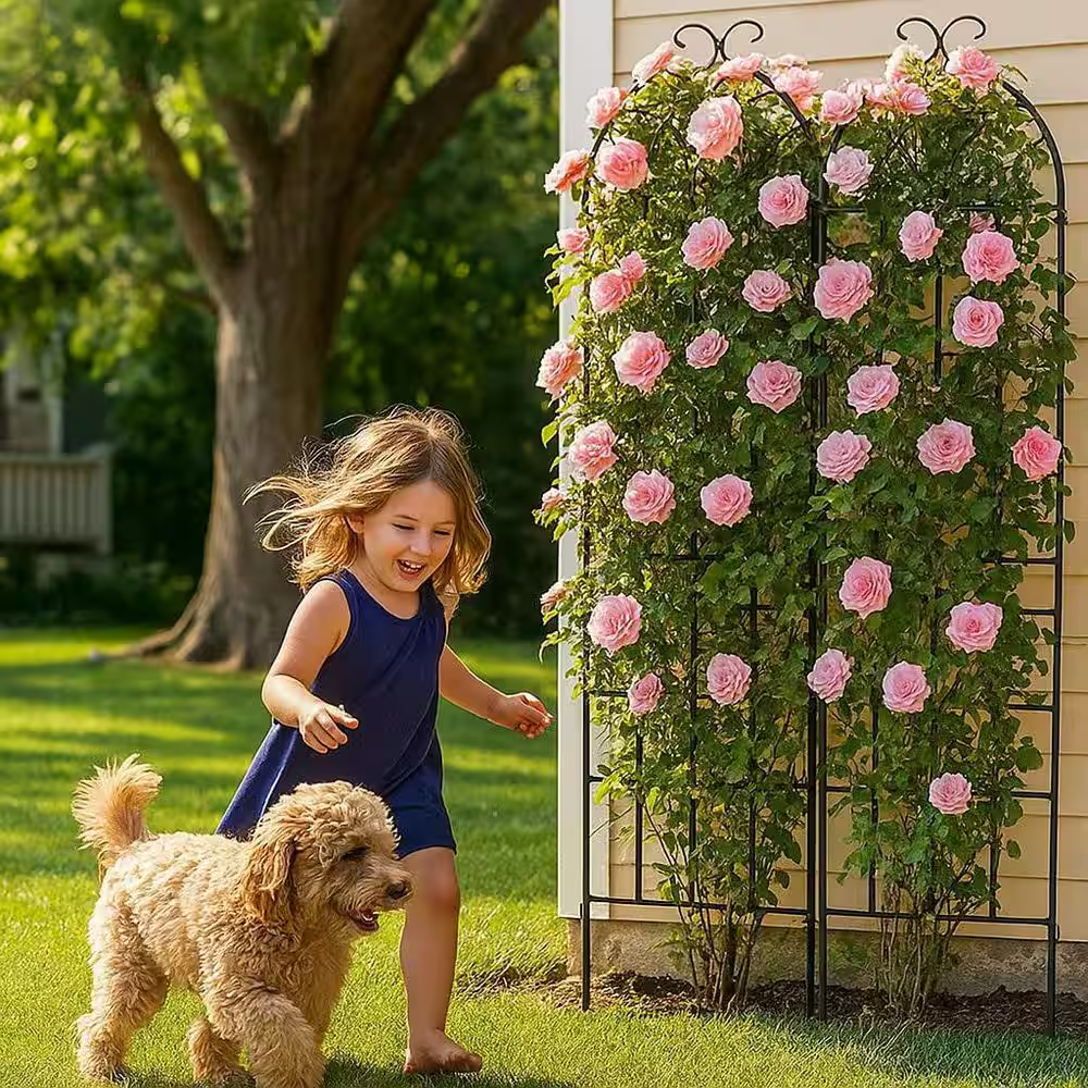 2-Pack Metal Garden Trellis-71" Tall Plant Supports for Climbing Vines, Garden Panels for Pots, Fences & Flower Beds - Image 4