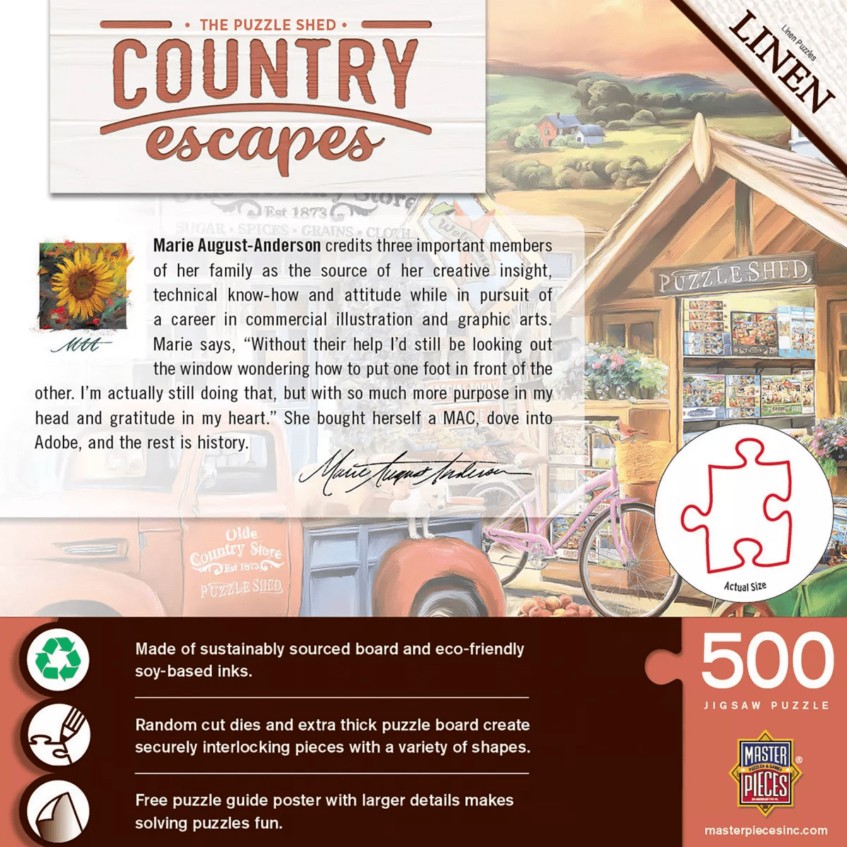 Masterpieces Country Escapes - the Puzzle Shed 500 Piece Jigsaw Puzzle, Charming General Store Scene - Image 4