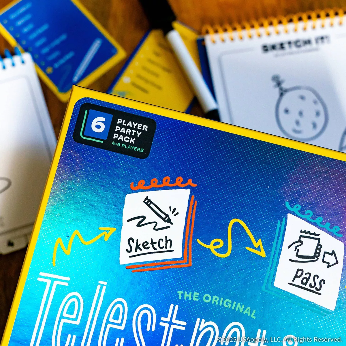 The Op Games Telestrations 6 Player Game: Social Skills Educational Party Game, Includes Cards & Dry Erase Boards - Image 7