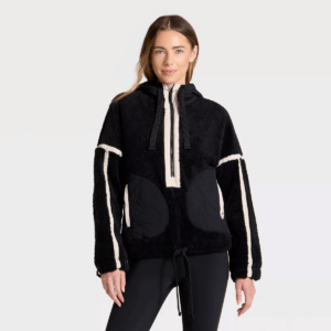 Women'S Contrast High Pile 1/2 Zip Jacket - Joylab