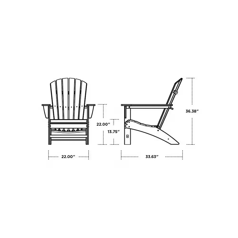 Grant Park Traditional Curveback Slate Grey Plastic Patio Adirondack Chair Outdoor (Set of 1) - Image 6