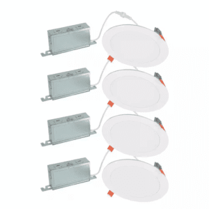 HLBSL 6 In. Can Less Integrated LED, 900 Lumens, 5CCT, White (4-Pack)