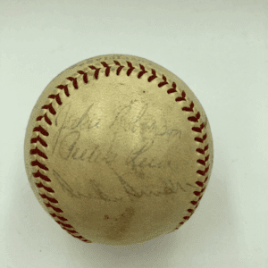 Jackie Robinson Mickey Mantle Signed 1956 World Series Game Used Baseball PSA