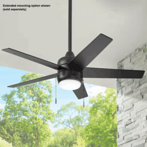 Mena 44 In. LED Indoor/Outdoor Matte Black Ceiling Fan with Light Kit and Reversible Blades Included