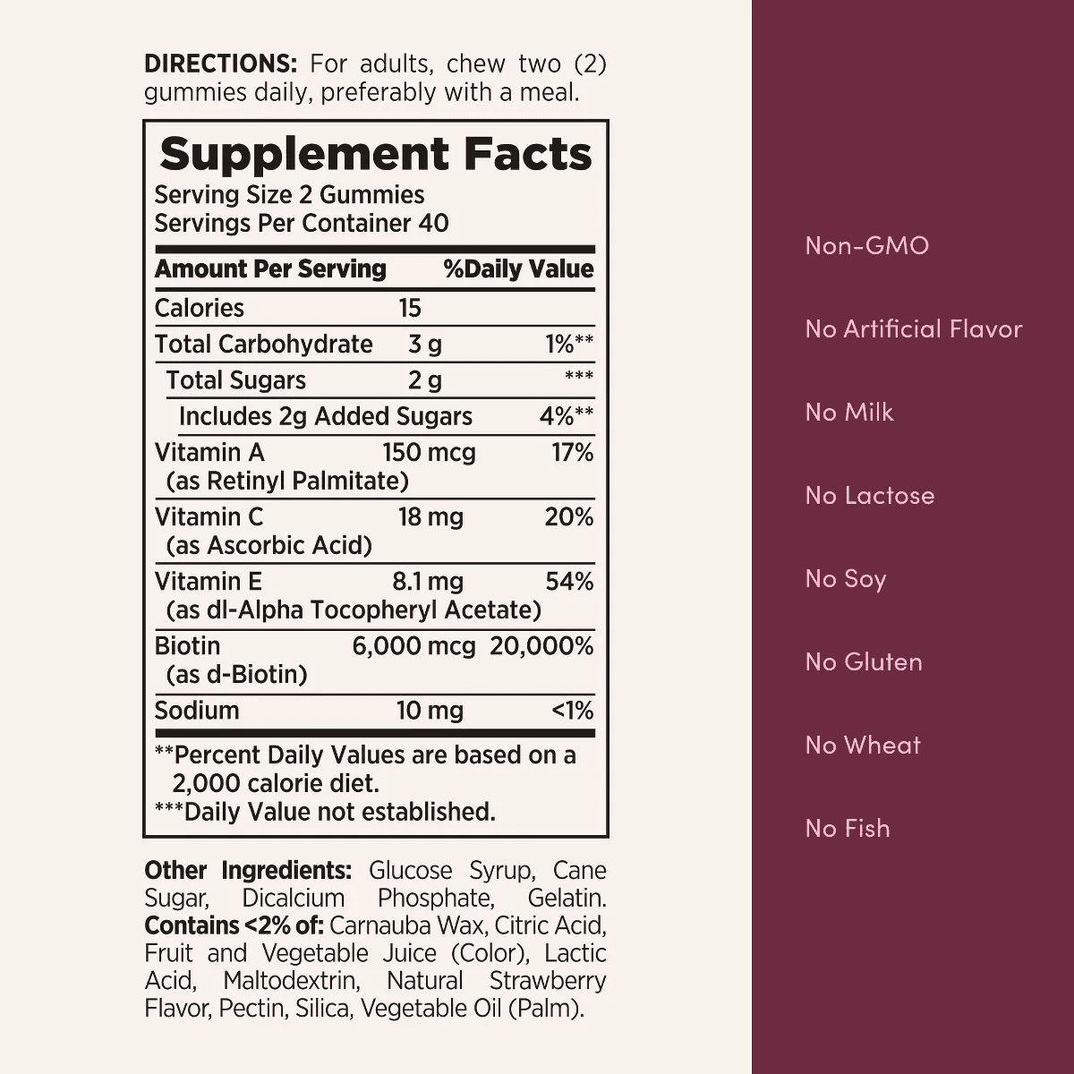 Nature'S Bounty Optimal Solutions Advanced Hair, Skin & Nails Gummies with Biotin - 80Ct - Image 4