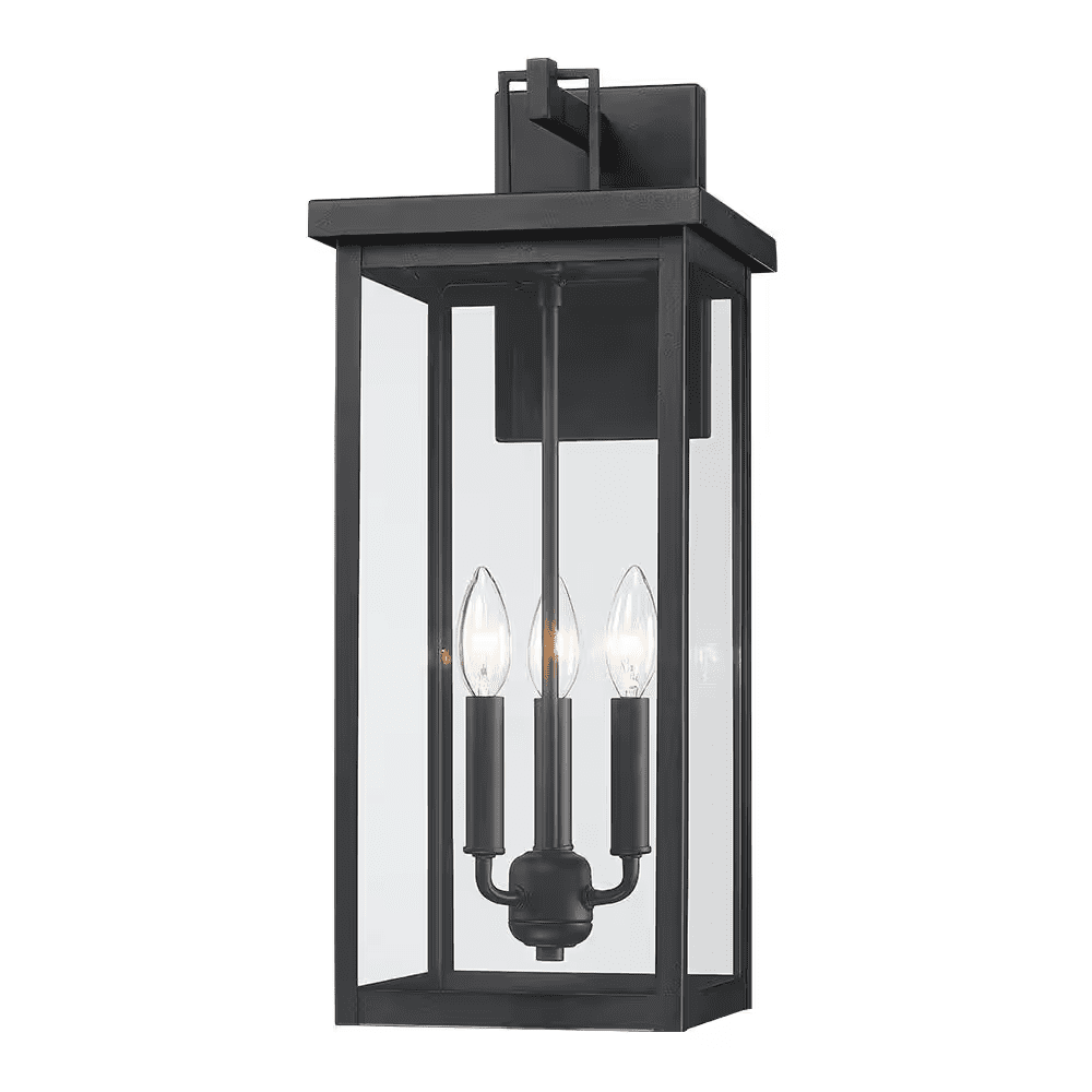 Trevot 3-Light 22.5 In. Large Black Outdoor Wall Lantern Sconce - Image 9
