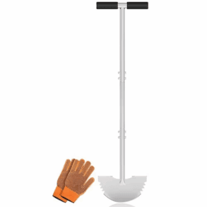 38 In. Serrated Steel Lawn Tool Half Moon Shovel Edger, Durable and Rust-Proof with Softer Ergonomic T-Handle for Garden
