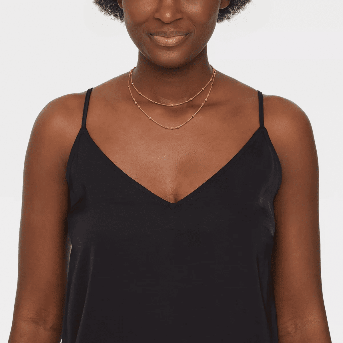 Gold 2 Row Satellite Chain Necklace - a New Day™ Gold: Nickel-Free Multi-Strand with Lobster Claw Clasp - Image 2