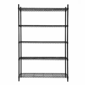 5 -Tier Black Metal Utility Shelving Unit with Wire Shelves ( 47.7-In W X 18-In D X 72-In H )