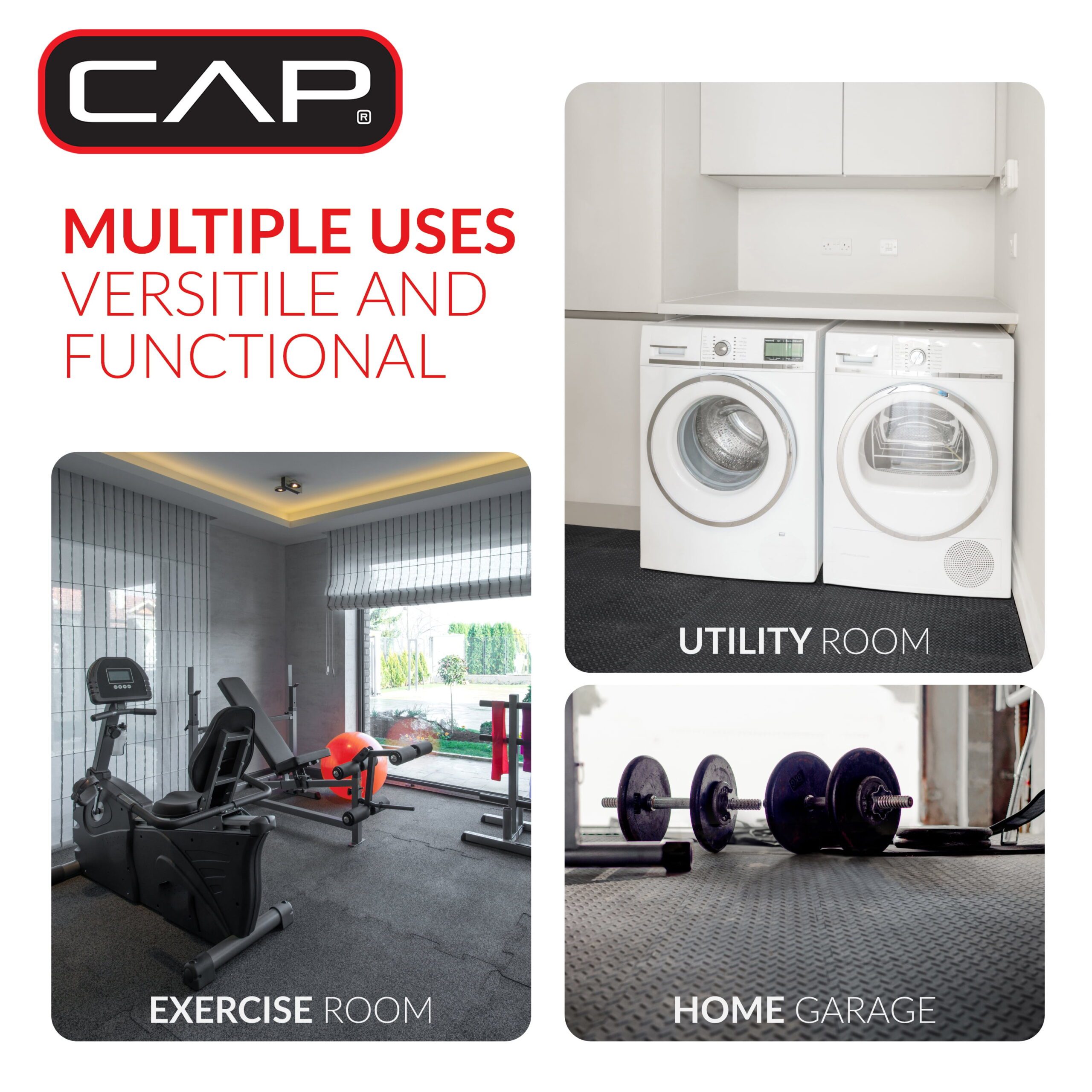 22.3" X 22.3" Gray Foam Interlocking Floor Mats, 6 Piece - Image 7