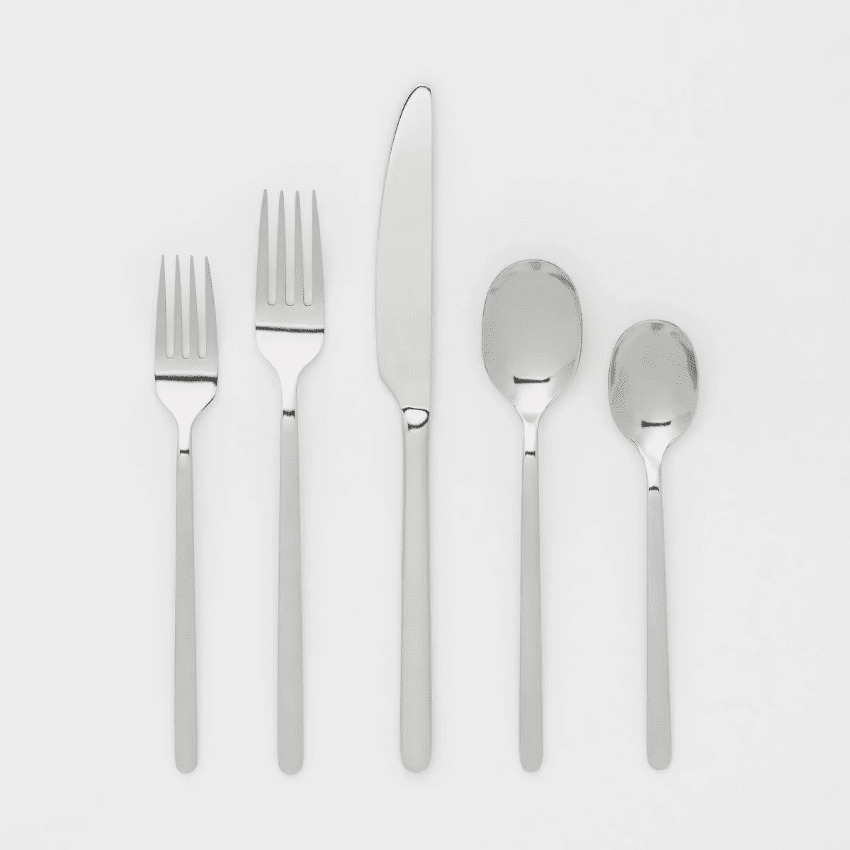 20Pc Flatware Set Silver - Room Essentials™: Stainless Steel Silverware Set, Service for 4, Includes Forks, Spoons, Knives