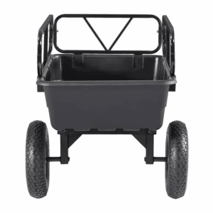10 Cu. Ft. Garden Utility Trailer Tow-Behind Poly Dump Cart Durable Yard Trailer for Tractors Metal Garden Cart