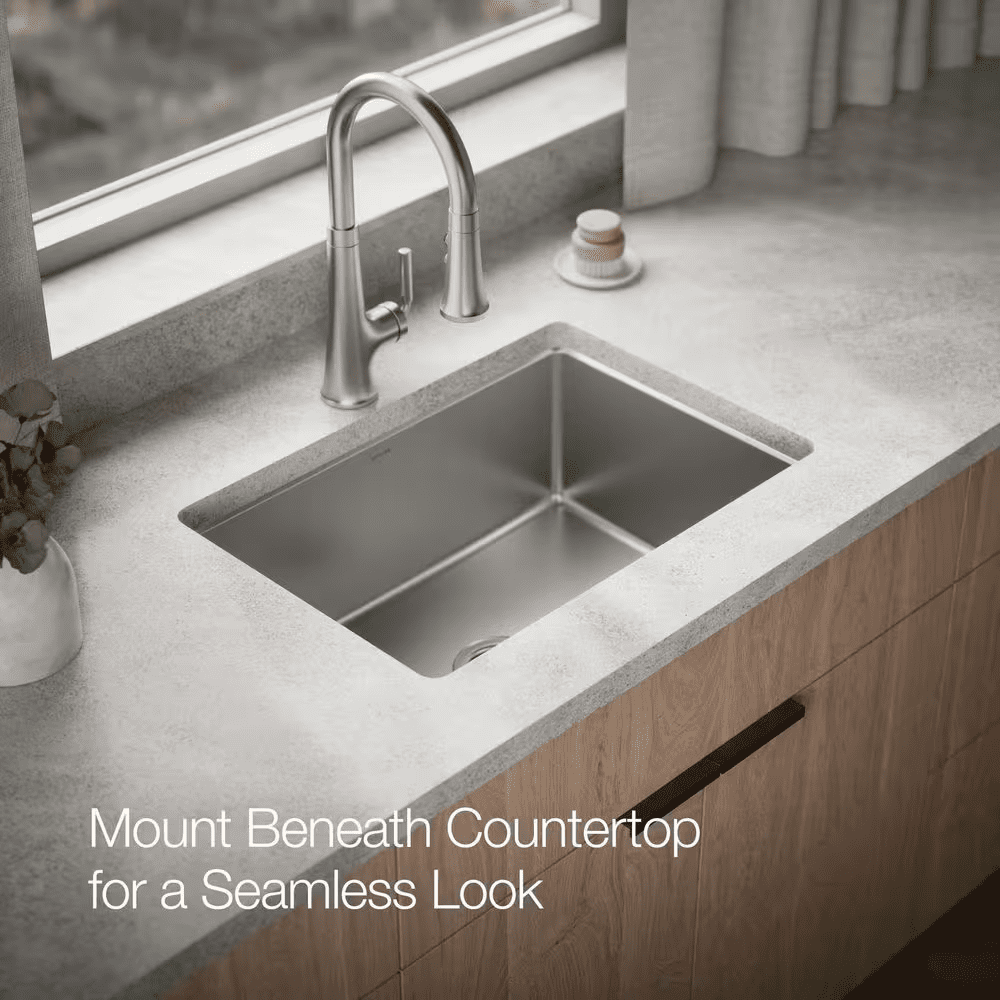 Cursiva Stainless Steel 27 In. Single Bowl Drop-In Kitchen Sink - Image 6