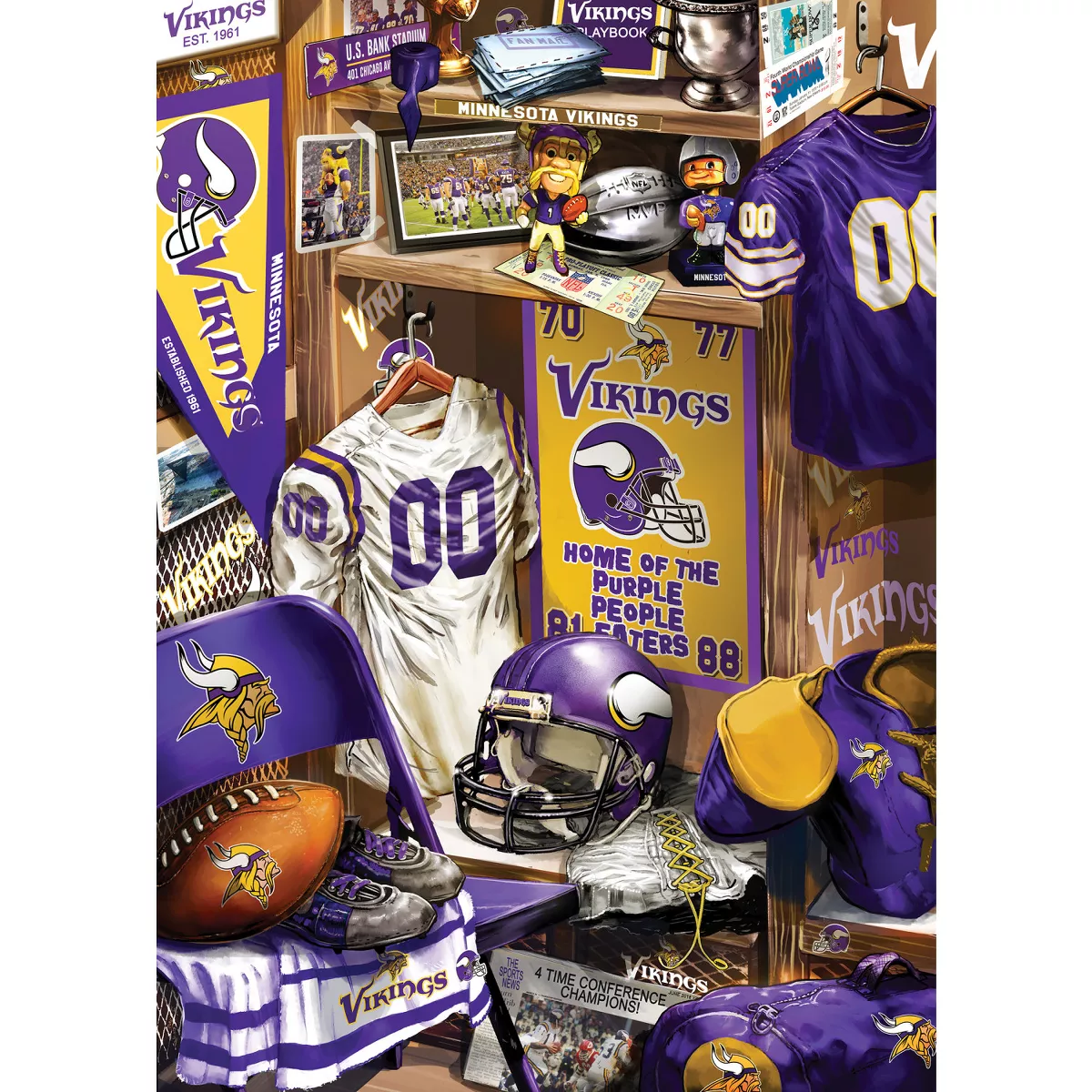 Masterpieces 500 Piece Puzzle - Minnesota Vikings Locker Room - 15"X21" - Image 3