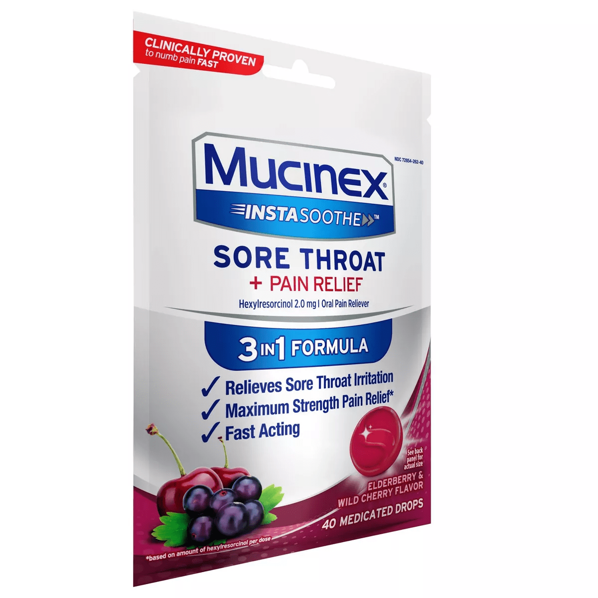 Mucinex Instasoothe Sore Throat Pain Relief - Elderberry & Wild Cherry - 40Ct - Image 3