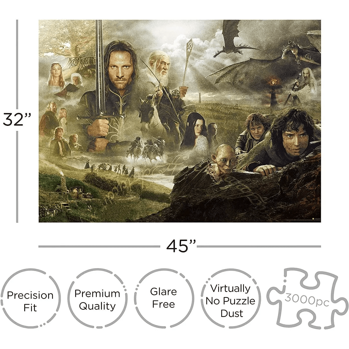 Aquarius Puzzles the Lord of the Rings Saga 3000 Piece Jigsaw Puzzle - Image 2