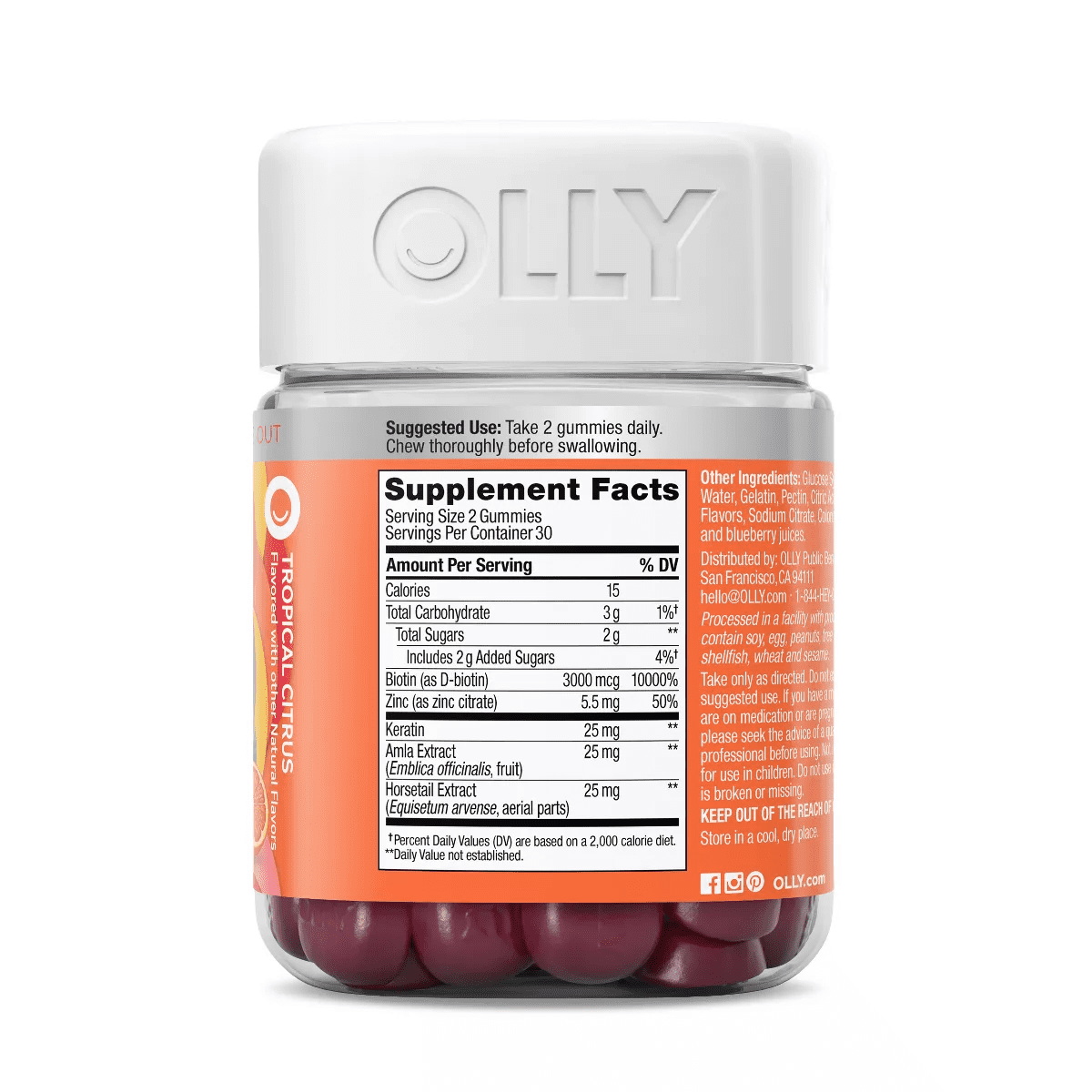OLLY Heavenly Hair Supplement Gummies with Keratin, Amla, Biotin & Minerals - 60Ct - Image 6