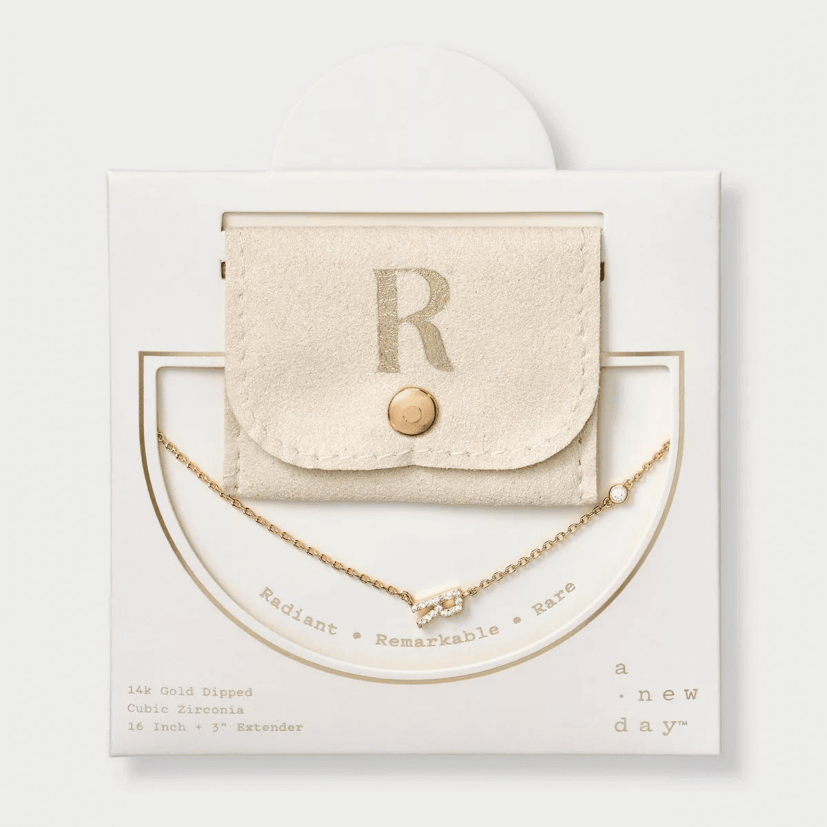 14K Gold Dipped Cubic Zirconia Initial Necklace - a New Day - Image 20