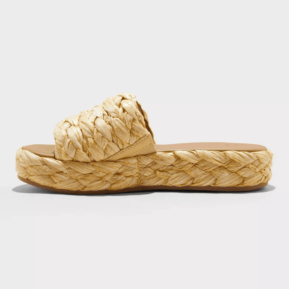 Women'S Casey Braided Raffia Platform Slide Sandals - a New Day™ Beige - Image 2