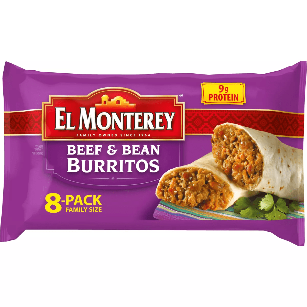 El Monterey Family Pack Beef & Bean Frozen Burritos - 32Oz/8Ct - Image 4