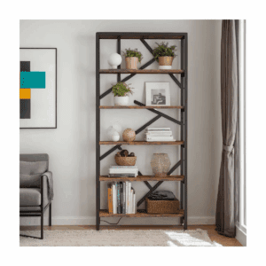 Hommoo 71" Bookshelf, Industrial Bookcase 6 Shelf Display Rack