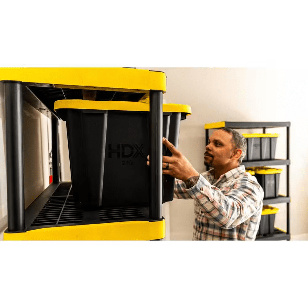 27 Gal. Tough Storage Tote in Black and Yellow - Image 12