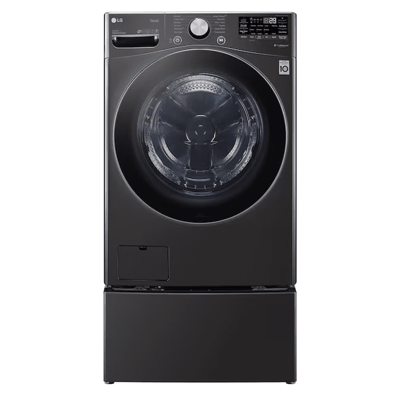 Turbowash 360 High Efficiency Stackable Medium ( 4.5-Cu Ft ) Front-Load Washer with Steam Cycle ( Black Steel ) - Image 7