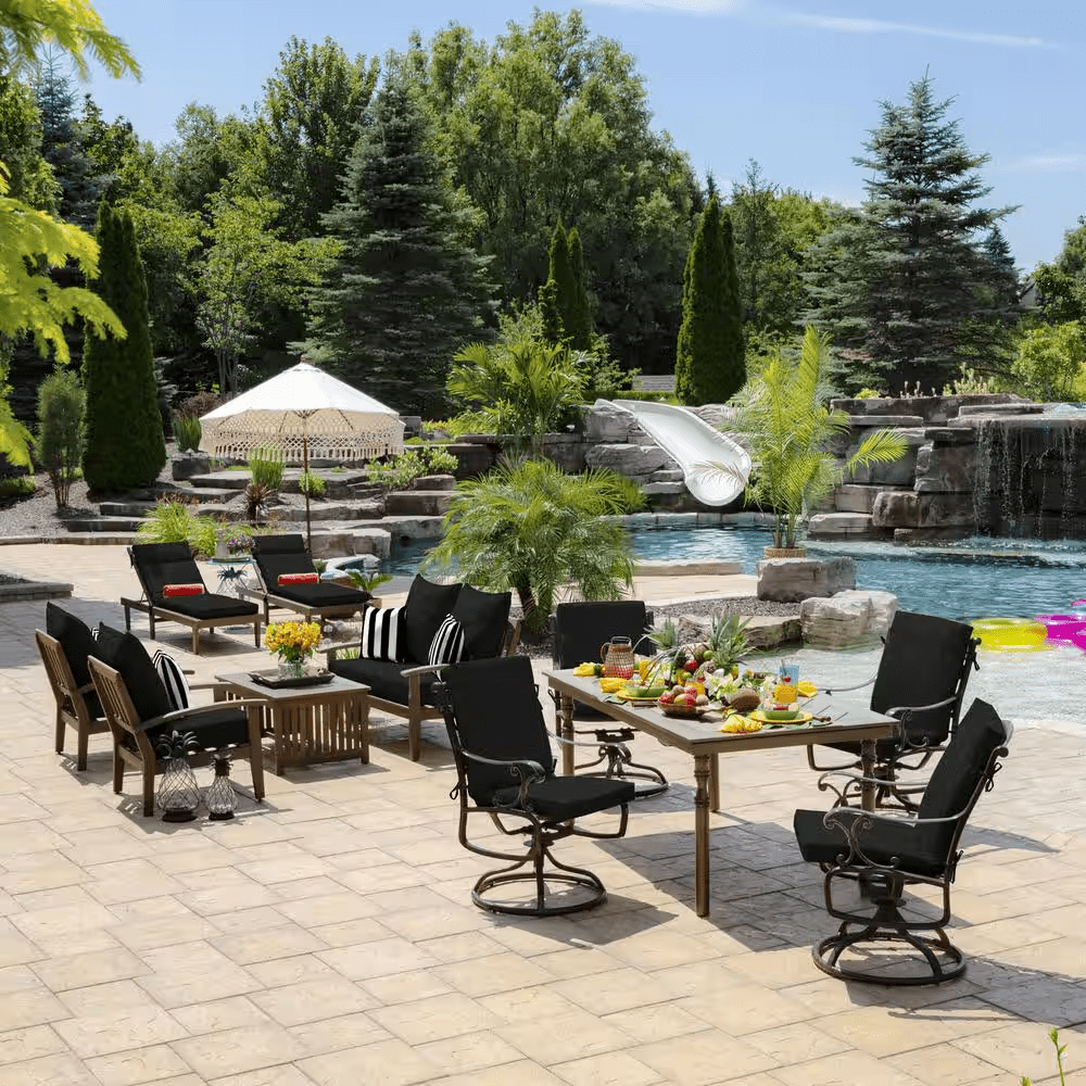 21 In. X 72 In. Outdoor Chaise Lounge Cushion in Black Leala - Image 10