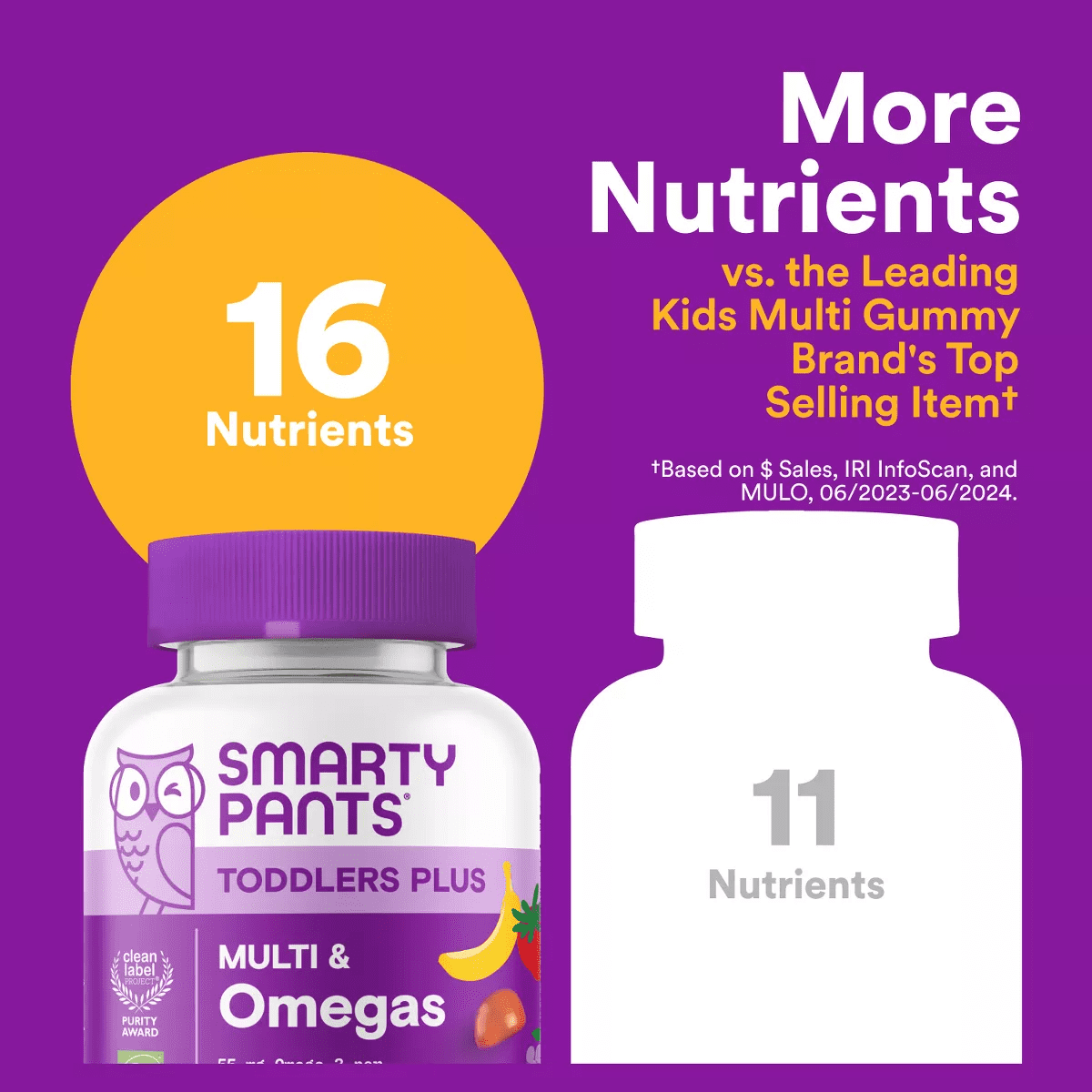 Smartypants Toddler plus Multivitamin & Omegas Gummies with Vitamins C, D3, B12 & Zinc - 60Ct - Image 9