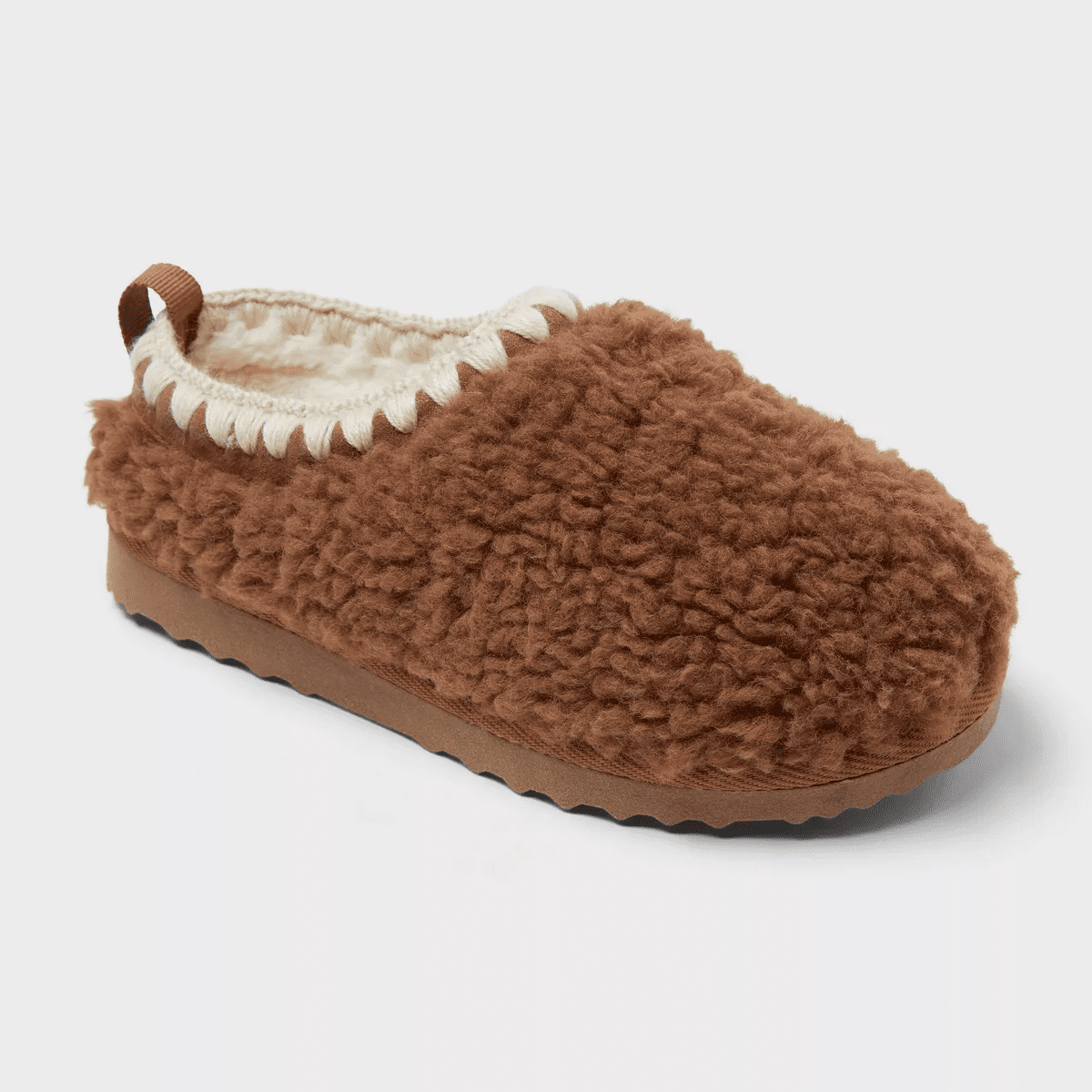 Kids' Nola Faux Suede Clog Slippers - Cat & Jack Brown - Image 7