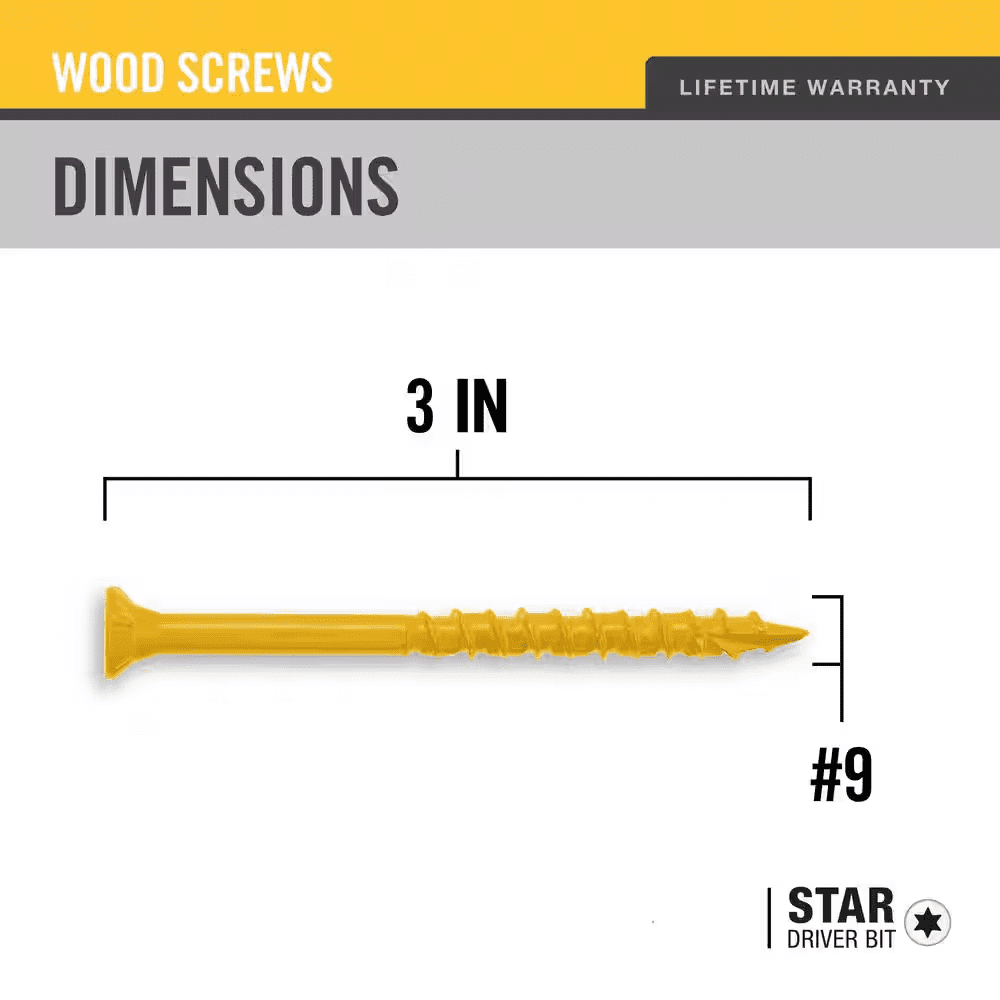#9 X 3 In. Tan Star Flat Head Wood Deck Screw (25 Lbs. / 1543-Pieces) - Image 3